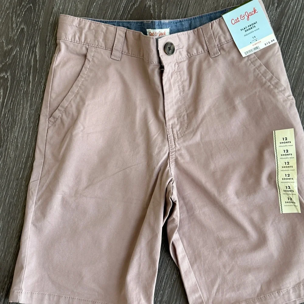 Cat & Jack Boy’s Light Brown Flat Front Shorts - Picture 3 of 7